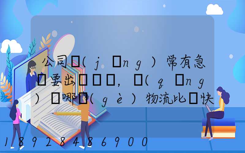 公司經(jīng)常有急貨要出，請(qǐng)問哪個(gè)物流比較快呢？